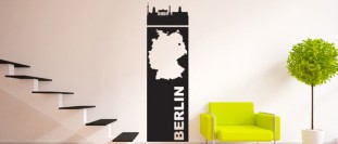 Samolepka na stenu Berlin pruh s mapou, polep na stnu a nbytek