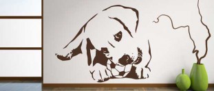 Samolepka na stenu pes s loptikou, polep na stnu a nbytek