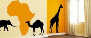 Nlepka na stenu mapa Afriky, polep na stnu a nbytek