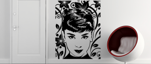 Nlepka na stenu Audrey Hepburn, polep na stnu a nbytek